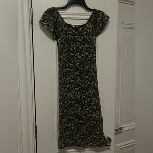 Midi Floral Green Dress